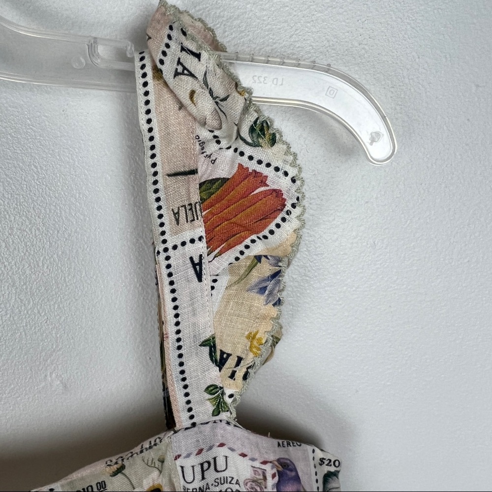 Agua by Agua Bendita Herbarium Estampillas Bird Flower Patch Linen Dress - Picture 7 of 11